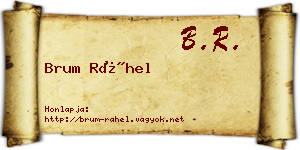 Brum Ráhel névjegykártya